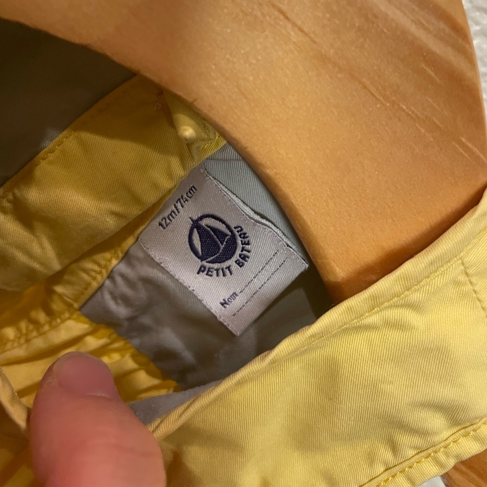 Petit Bateau yellow play dress 12 month